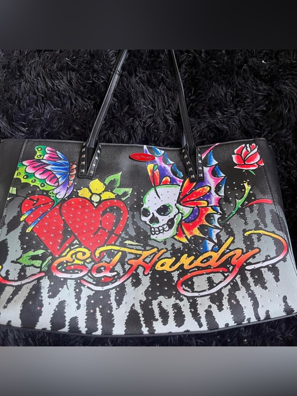 Ed Hardy Snow Leopard XL Tote